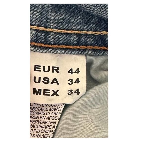 ZARA Denim Mens 34 straight fit five-pocket design medium-blue washed jeans - Picture 9 of 11